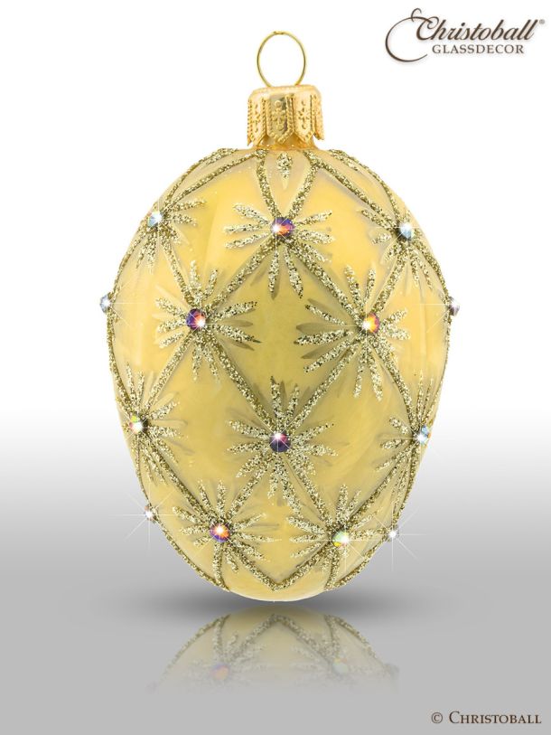 Weihnachtsform Ei à la Fabergé M "Anastasia" - Gold mit Swarovski Kristallen