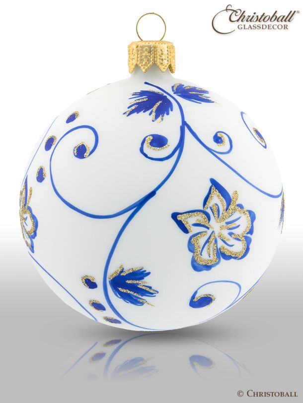 Mallow Weihnachtskugel Royal Weiss-Blau