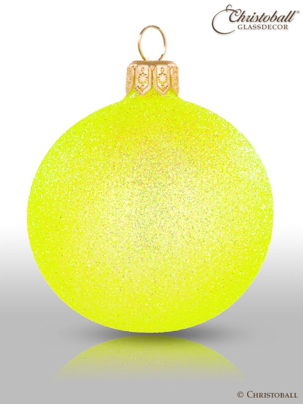Weihnachtskugeln Pure Glamour 6er / Neon-Gelb