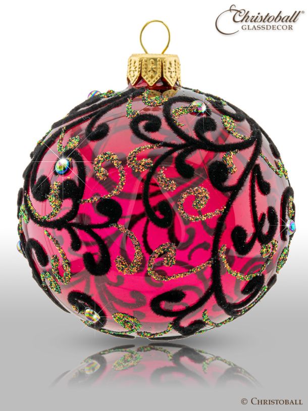 Burgundy Velvet Ornaments - Weihnachtskugel, 1 Stück