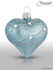 Herz a la Faberge Weihnachtskugel blau Edition 2017