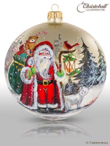 Christbaumkugel Artist Art Weihnachtsmann mit Polarwolf