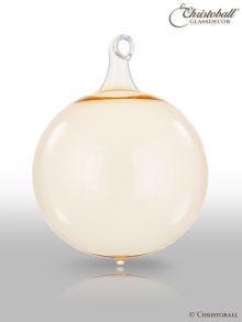 Glas-Kugel transparent mit Glashaken M - Champagne - 1 Stück