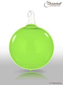 Glas-Kugel transparent mit Glashaken M - Mai-Grün