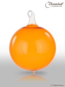 Glas-Kugel transparent mit Glashaken M - Happy Orange