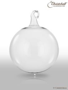 Glas-Kugel transparent mit Glashaken M - Kristall-Klar - 1 Stück