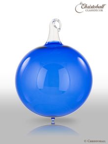 Glas-Kugel transparent mit Glashaken M - Royal-Blau 