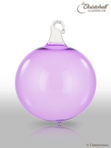 Glas-Kugel transparent mit Glashaken M - Veilchen Lila 
