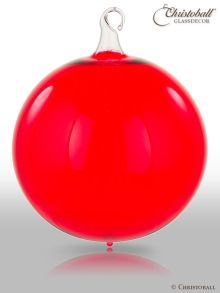 Glas-Kugel transparent mit Glashaken XL - Rot 