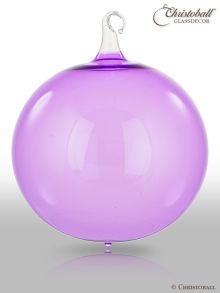 Glas-Kugel transparent mit Glashaken XL - Veilchen Lila 