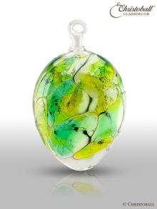 Glaskunst - Farbiges Glas-Ei, Grün