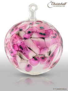 Glaskunst - große farbige Glaskugel, Rosa-Pink