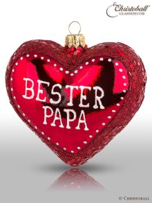 Christbaumkugel Herz "Bester Papa"