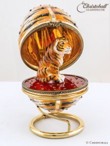 Premium Kollektion mit Swarovski Kristallen - Ei mit verborgener Kostbarkeit – Tiger