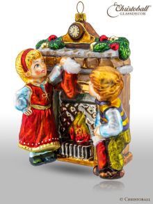 Exklusive Weihnachtsform - Viktorianische Kollektion - Kinder am Kamin