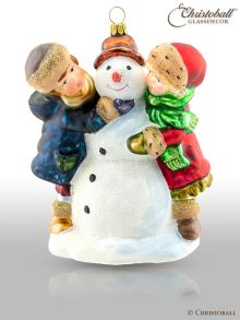 Nostalgia Weihnachtsform - Kinder mit einen Schneemann - viktorianisch