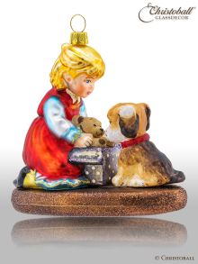 Exklusive Weihnachtsform - Viktorianische Kollektion - Mädchen mit einem Hund