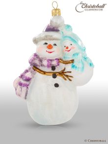 Weihnachtsfigur - Schneefrau mit Schneebaby
