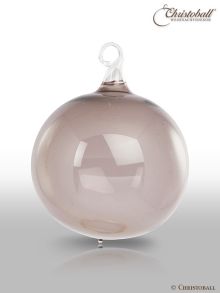 Glas-Kugel transparent mit Glashaken M - Greige / Anthrazit  - 1 Stück