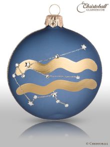 Sternzeichen Weihnachtskugel mit Swarovski-Kristallen Wassermann