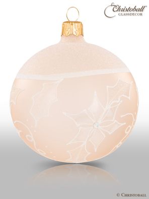 Winter Poinsettia - Weihnachtskugeln, champagne 