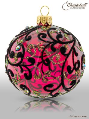 Burgundy Velvet Ornaments - Weihnachtskuge