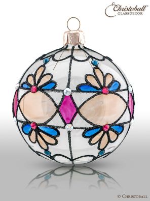 À la Tiffany - Weihnachtskugel "MISS GRACE" mit Swarovski-Kristallen