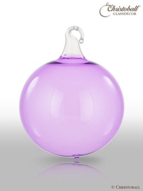 Glas-Kugel transparent mit Glashaken M - Veilchen Lila 