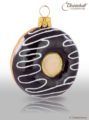Weihnachtskugel Donut braun