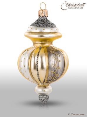 Magic Oriental Weihnachtskugel Form 1 Anthrazit Gold Champagne