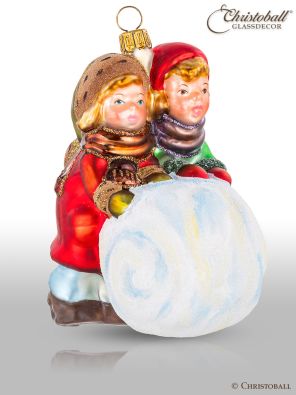 Weihnachtsform Kinder mit Schneekugel - viktorianisch