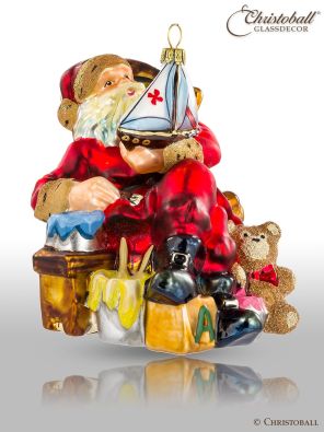 Weihnachtsfigur, Weihnachtsform - Weihnachtsmann mit Segelschiff - viktorianisch
