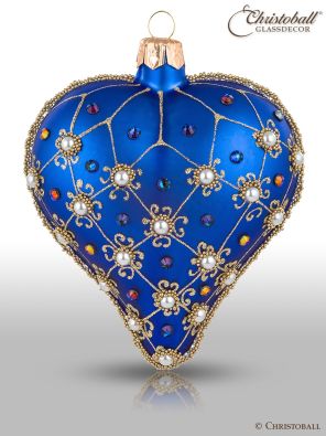 Weihnachtsform Herz Royal-Blau