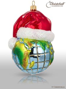 Weihnachtsform - Globus mit Weihnachtsmütze