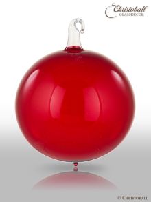 Glas-Kugel transparent mit Glashaken L - Bordeaux-Rot 
