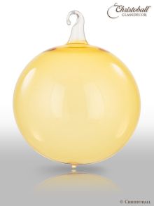 Glas-Kugel transparent mit Glashaken L - Gold 