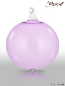 Glas-Kugel transparent mit Glashaken L - Hortensien-Rosa