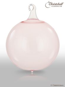 Glas-Kugel transparent mit Glashaken L - Rosa 