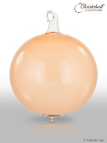 Glas-Kugel transparent mit Glashaken L - Flamingo-Apricot