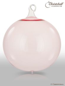 Glas-Kugel transparent mit Glashaken XL - Rosa 