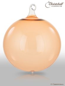 Glas-Kugel transparent mit Glashaken XL - Flamingo-Apricot
