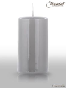 Glänzende Lack Kerze 130/70mm, Silber-Grau
