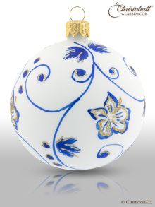 Mallow Weihnachtskugel Royal Weiss-Blau