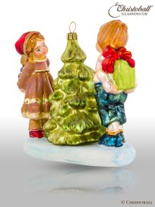 Weihnachtsfigur, Weihnachtsform - Kinder am Weihnachtsbaum - viktorianisch