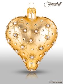 Christbaumkugel Herz Prächtig und Pompös Gold